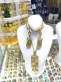 ست زیورآلات طرح طلا روس گلدار مستطیلی