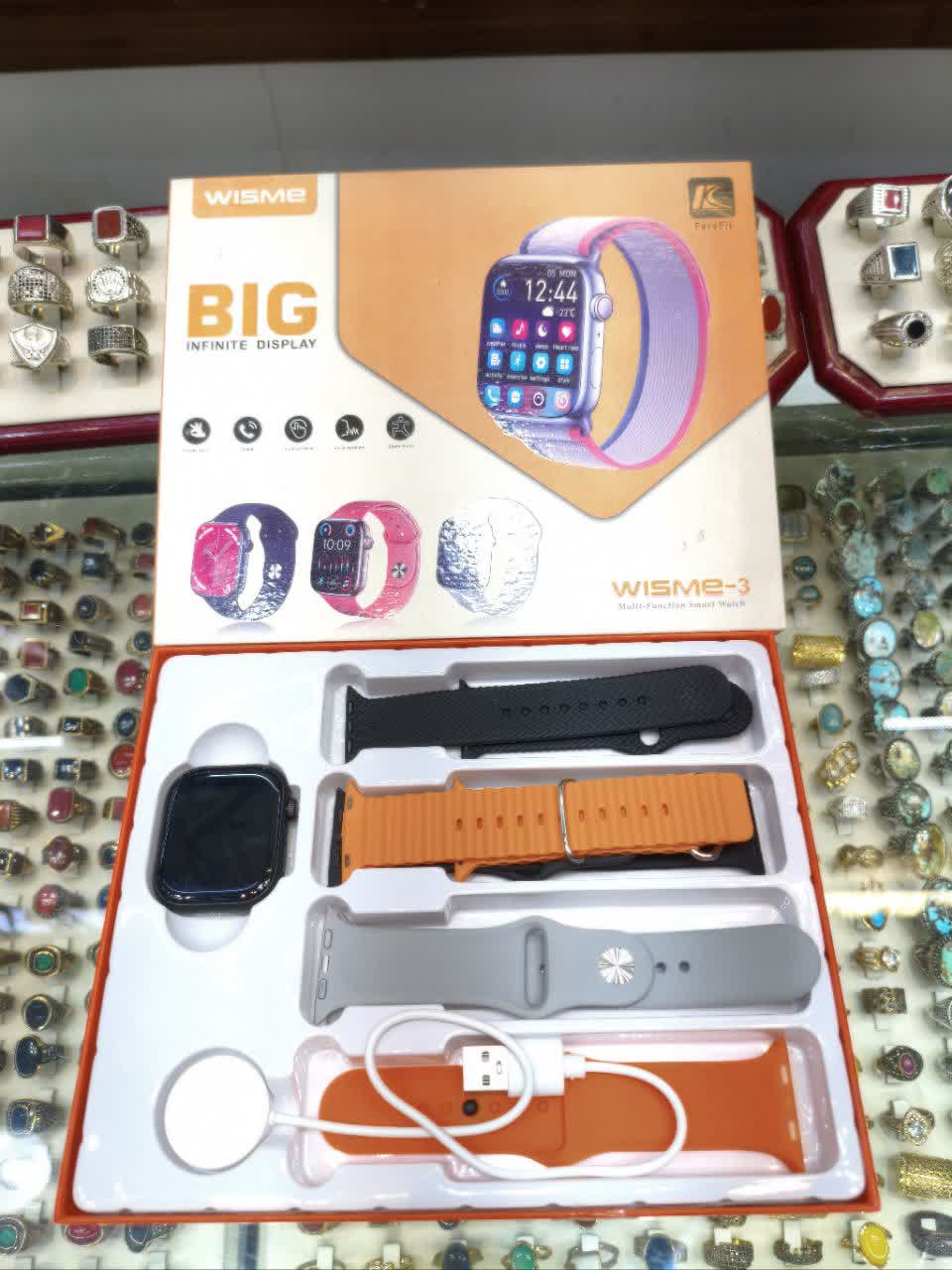 ساعت هوشمند WISME-3 مدل BIG Infinite Display با چند بند رنگی و طراحی اسپرت