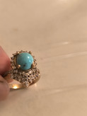 انگشتر فیروزه اصل نیشابوری با رکاب روسی آبکاری طلا